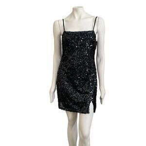 Little Black Dress Straps Open Back Lace-Up Large Wild Fable NWT